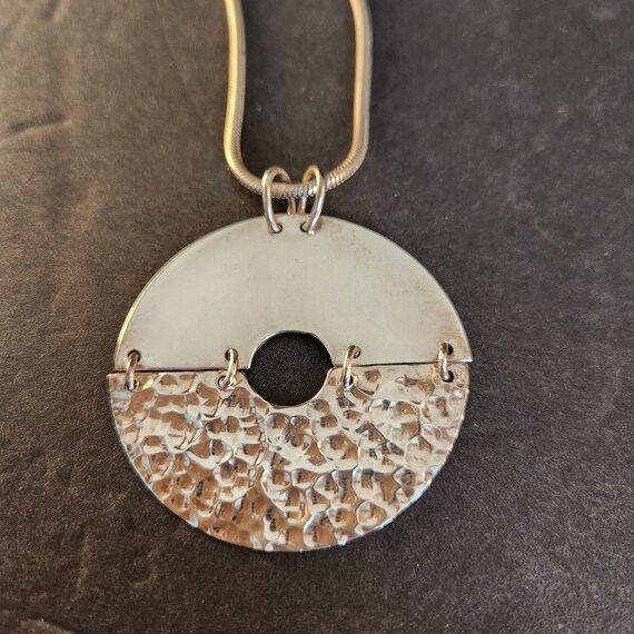 Sterling Silver Articulated Disk Pendant - image 2