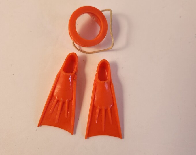 Vintage Barbie Scuba Do Swim Fins and Goggles Etsy