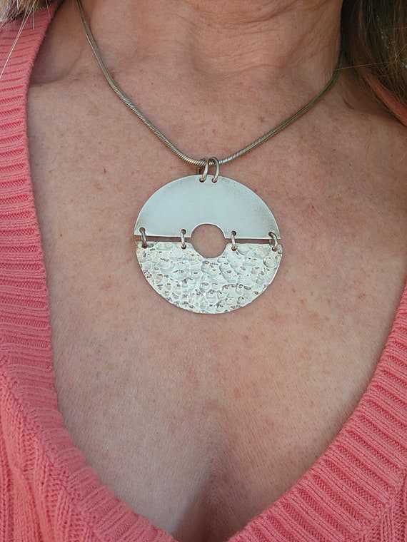 Sterling Silver Articulated Disk Pendant - image 7