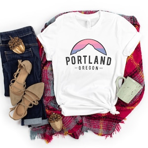 Portland Mt Hood Sunset Oregon PDX Classic Novelty T-Shirt