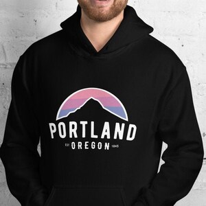 Portland Mt Hood Sonnenuntergang Oregon PDX klassische Neuheit Unisex Hoodie