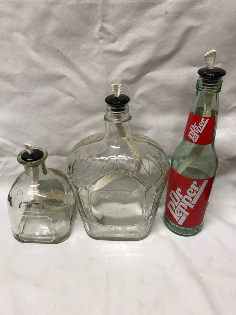 3 Ceramic Wick Holders 3/4 Black Oil Lamp Bottle Fits Etsy