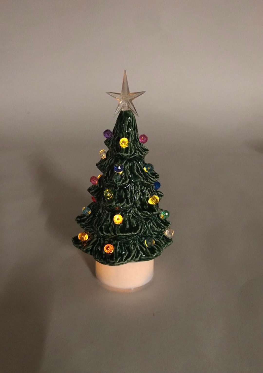 4 3/4 Tiny Ceramic Christmas Mini Tree Decor New Handmade in Etsy