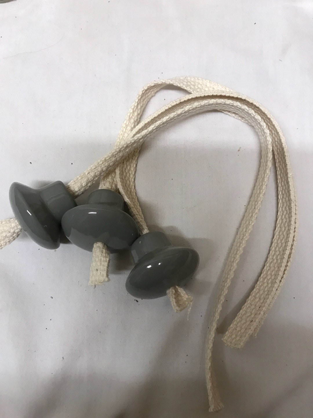 3 Ceramic Wick Holders 7/8 Grey Oil Lamp Large Opening Bottle Fits