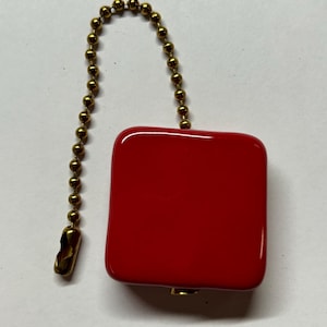 Square Ceramic Ceiling Fan Pull Light Chain Pull Red