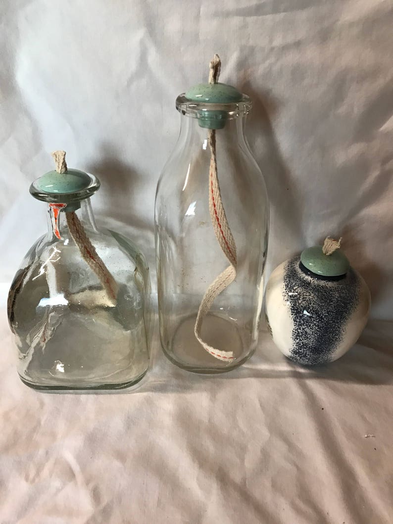 3 Ceramic Wick Holders 7/8 Sea Foam Speckled Oil Lamp Etsy