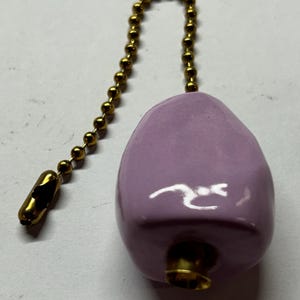 Ceramic Ceiling Fan Pull Light Chain Pull Handmade Light Purple Lavender One of a Kind