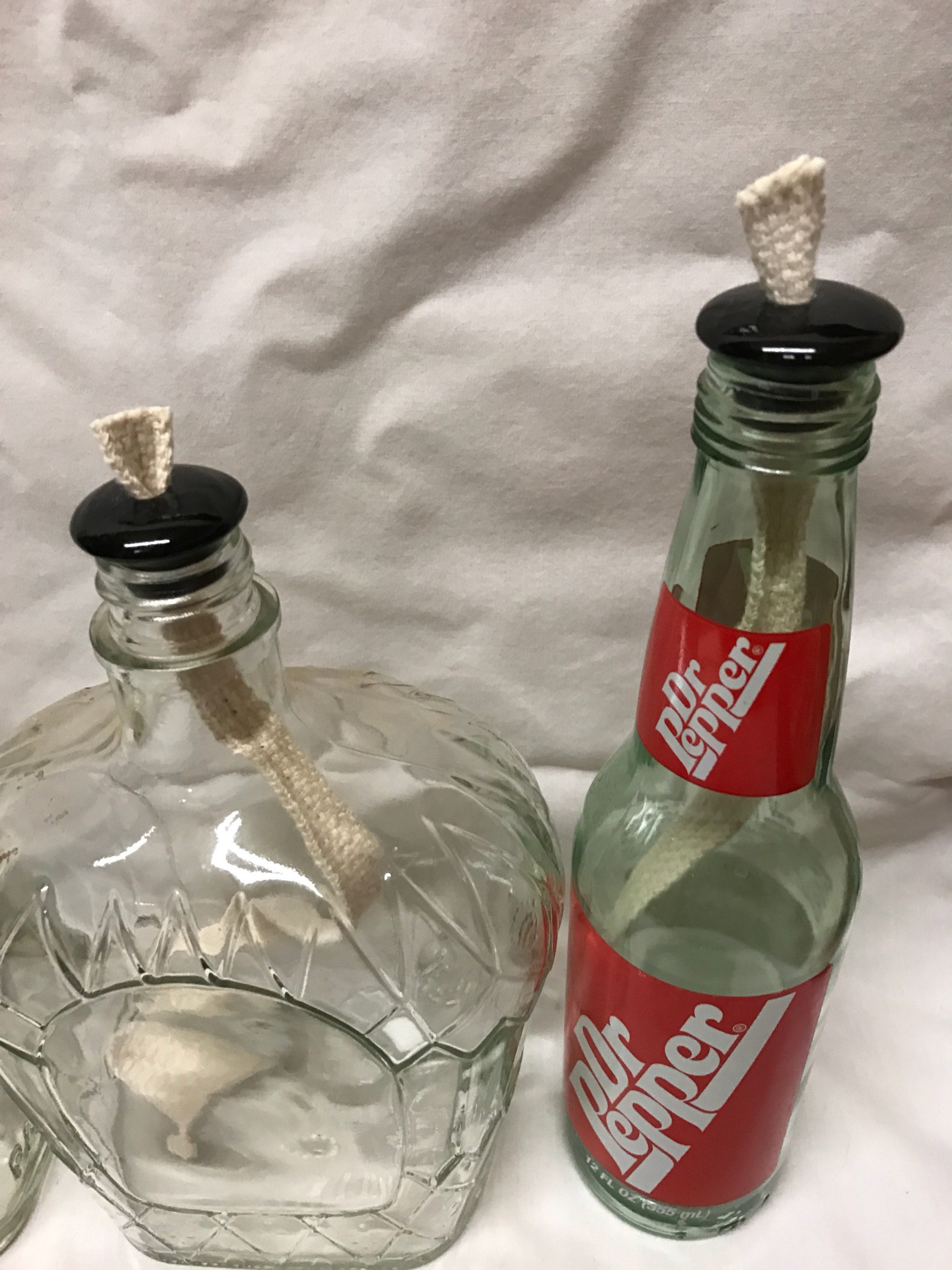 3 Ceramic Wick Holders 3/4 Black Oil Lamp Bottle Fits Etsy