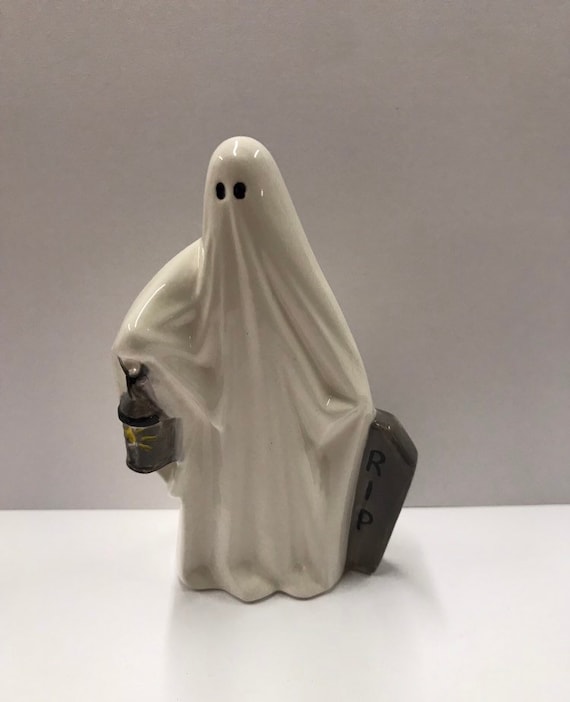 Ceramic RIP Ghost With Lantern Halloween Decor New Handmade in Etsy