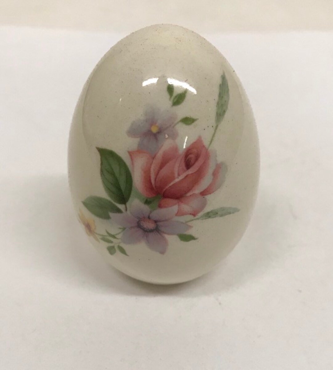 Ceramic Easter Egg Pink Rose Violet Forget Me Not Flowers Floral Design ...