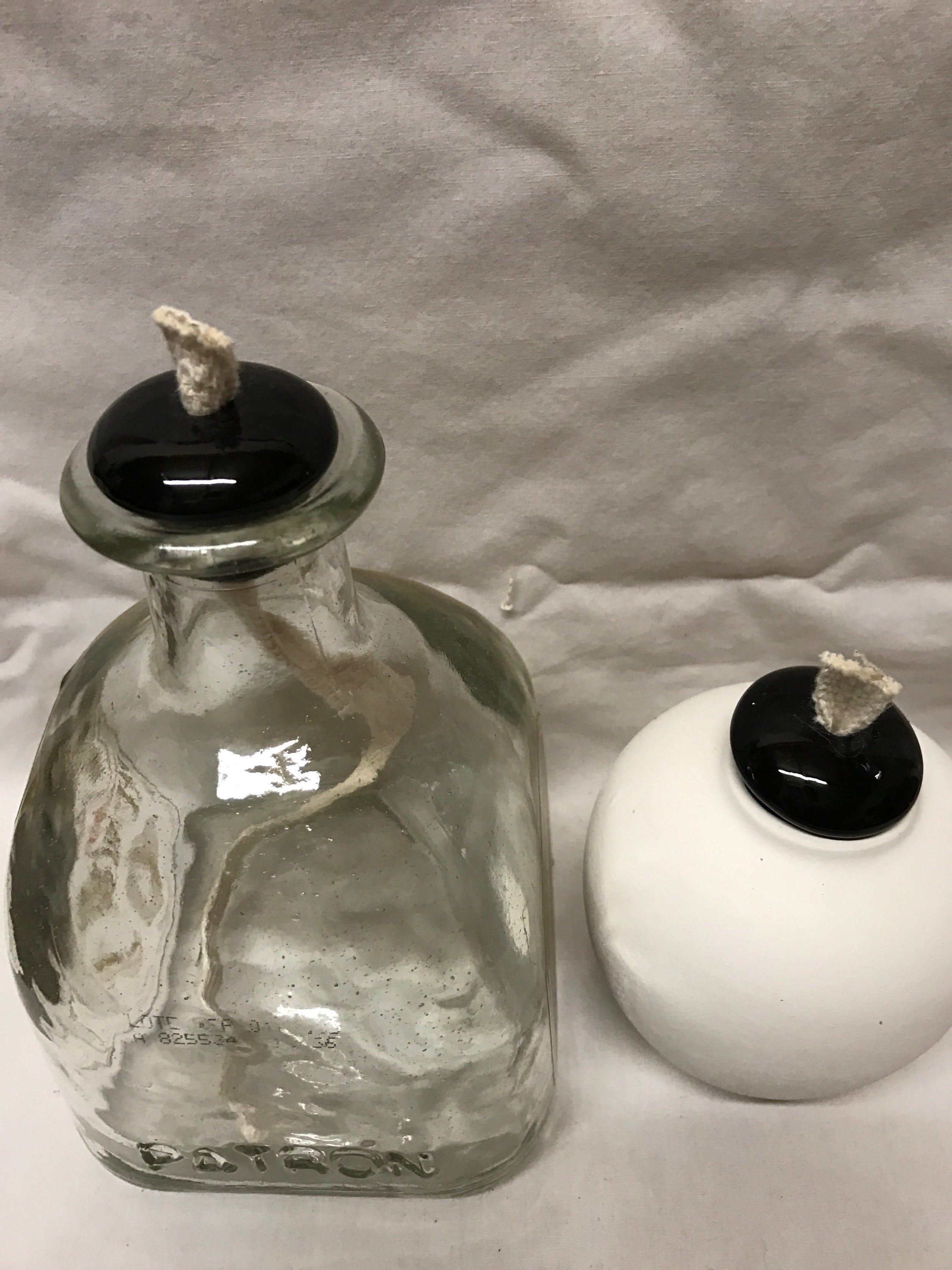 3 Ceramic Wick Holders 7/8 Black Oil Lamp Large Opening Etsy