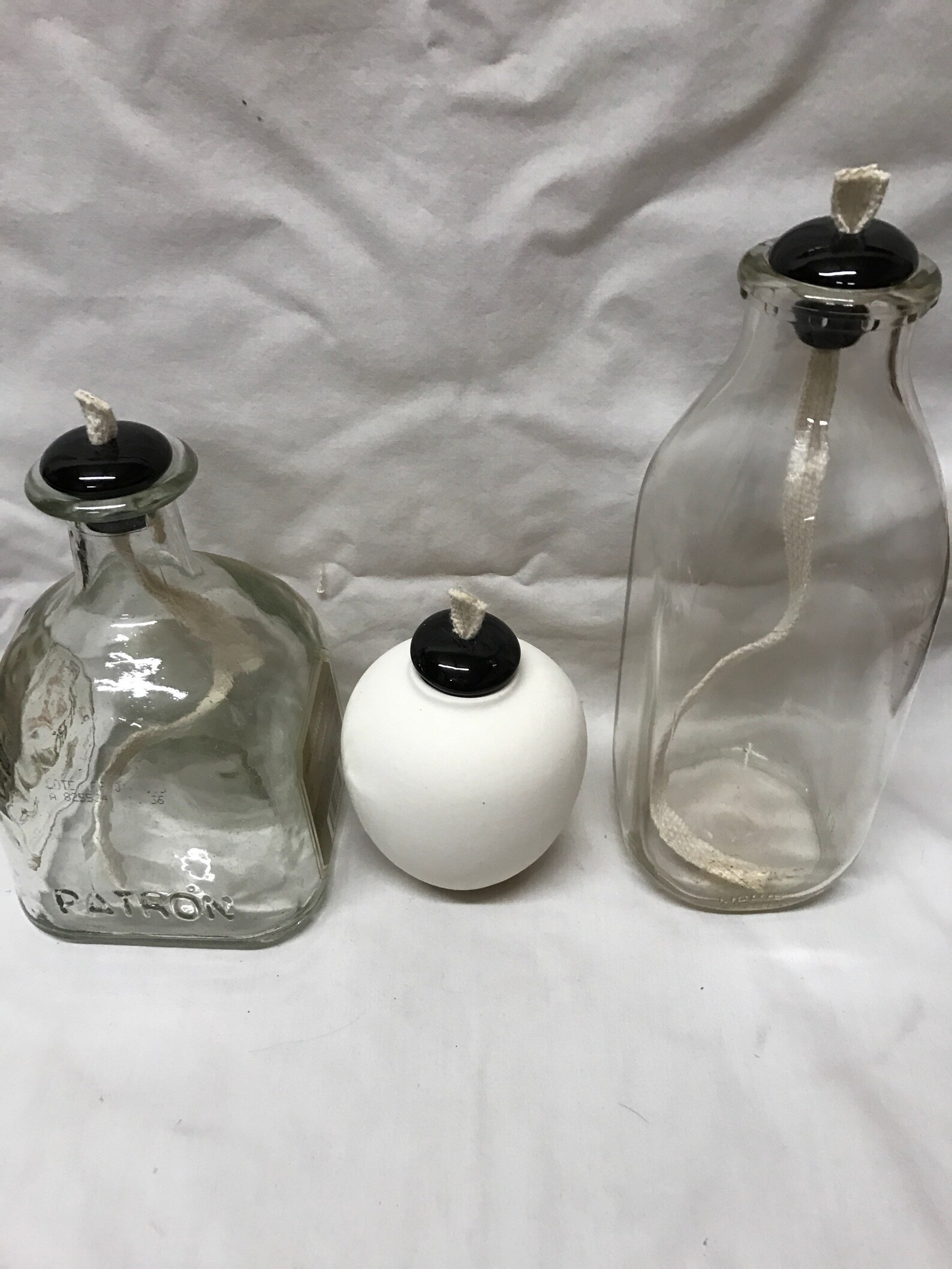 3 Ceramic Wick Holders 7/8 Black Oil Lamp Large Opening Etsy