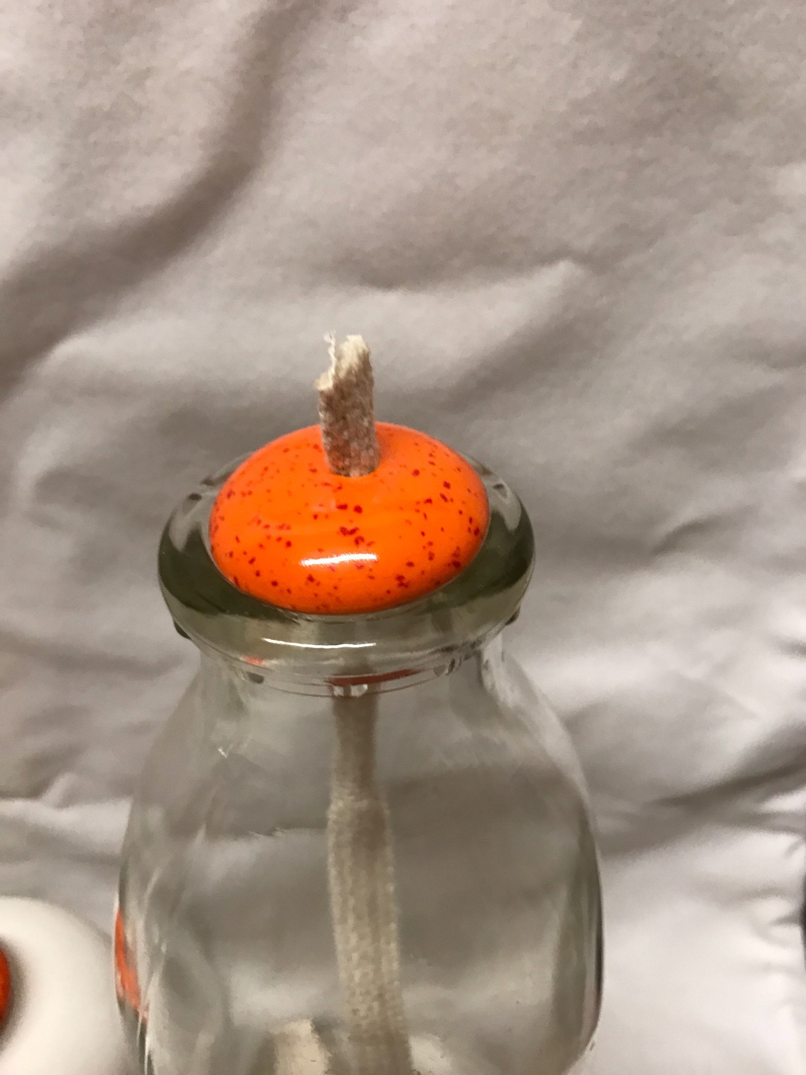 3 Ceramic Wick Holders Fits 7/8 Neon Orange Speckle Oil Etsy