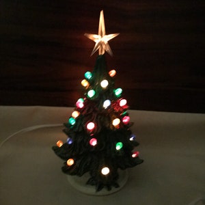 7 1/2" Ceramic Glazed Christmas Tree Electric New Made in USA