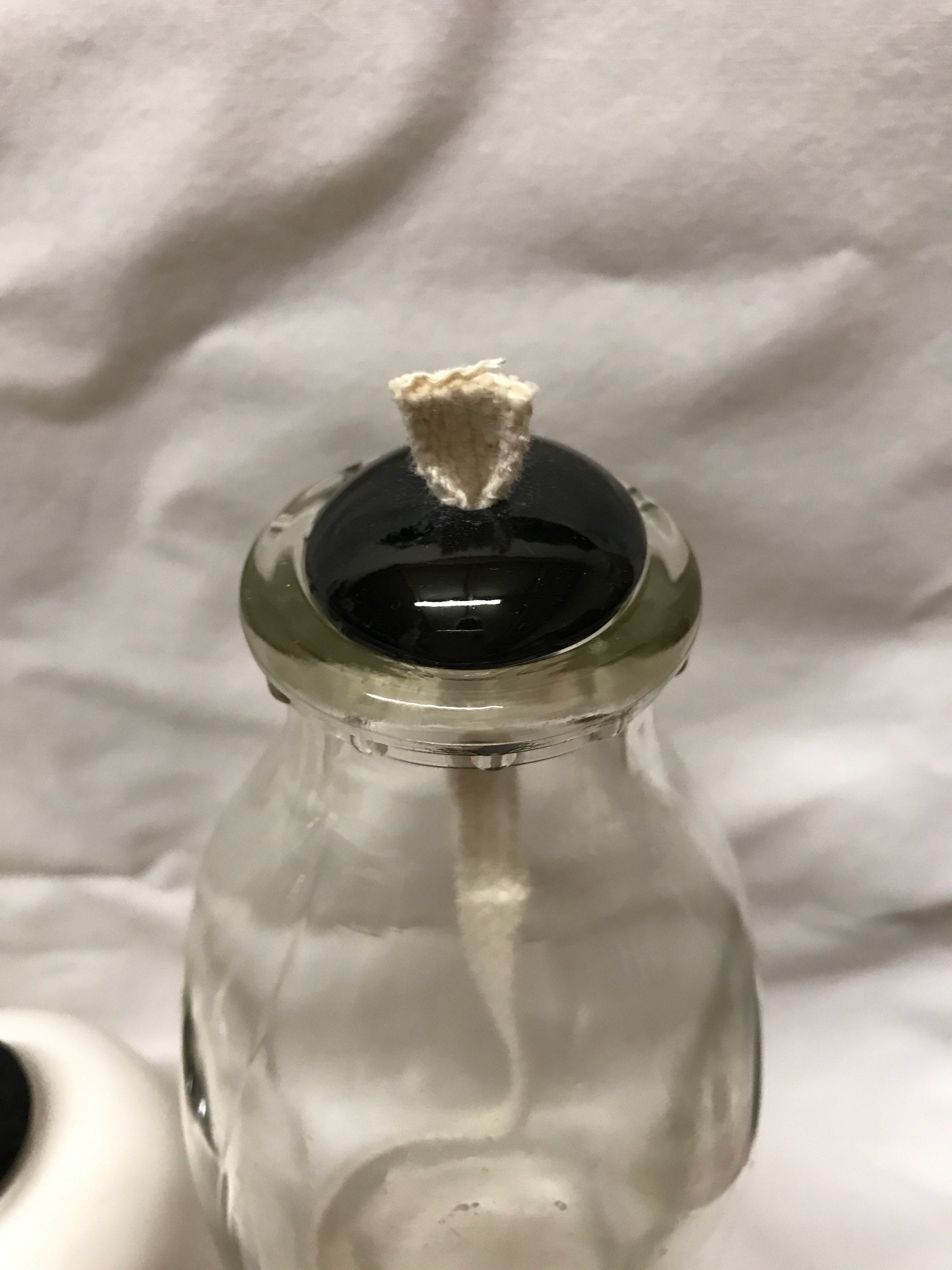 3 Ceramic Wick Holders 7/8 Black Oil Lamp Large Opening Etsy