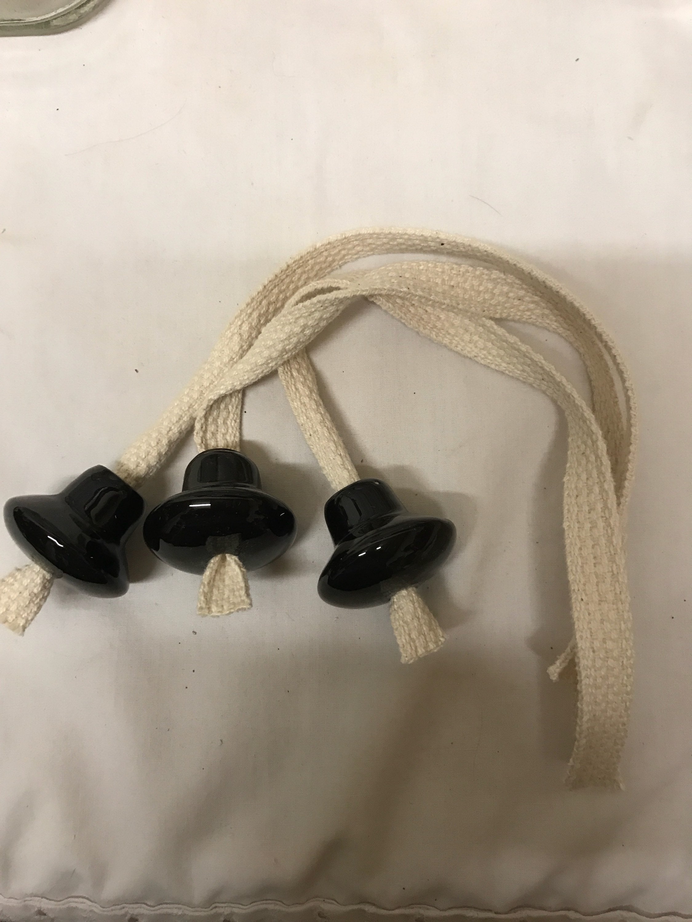 3 Ceramic Wick Holders 7/8 Black Oil Lamp Large Opening Etsy