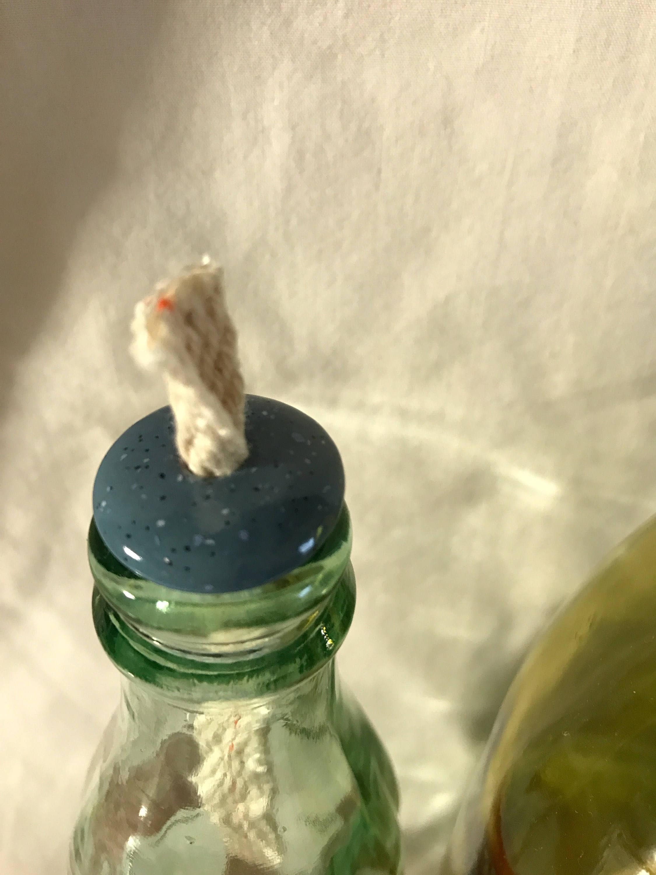 3 Ceramic Wick Holders Fits 5/8 Steel Blue River Rock Etsy