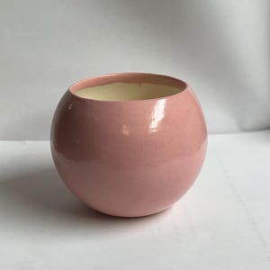 Round 4” Ceramic Ball Planter succulent cactus herb small windowsill mantle table side table centerpiece kiln fired glazed Light Wine Pinky