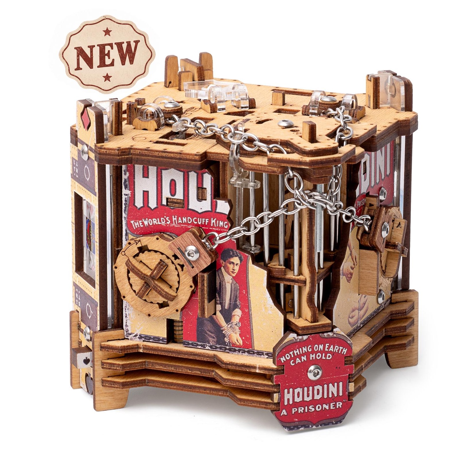 Cluebox Houdini's Magic Escape – Wooden Puzzle Box for Adults