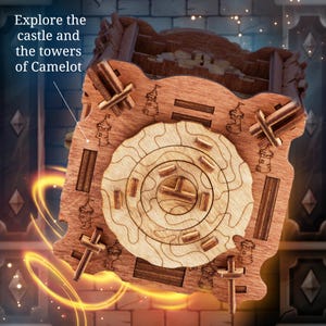 Cluebox: Trial of Camelot – Rätselbox aus Holz für Erwachsene – Escape Room in einer Box – 3D Knobelspiel – Geburtstagsgeschenk für ihn, sie Bild 4