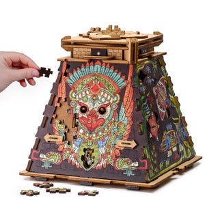 Cluepuzzle - Pyramid of the Sun. Jigsaw puzzle box. Teaser Wooden 3d puzzle Birthday Gift