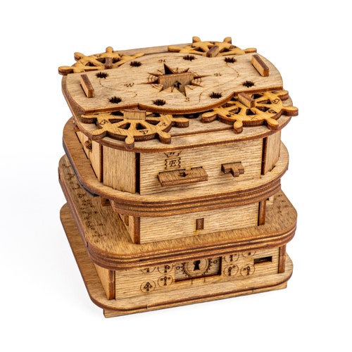3D Brain Teaser Puzzle For Adults - Wooden Treasure - View #12
