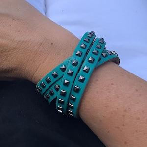 Studded Leather Wrap Bracelet: Multi-Strand Bohemian Rocker Wristwear Statement Accessory