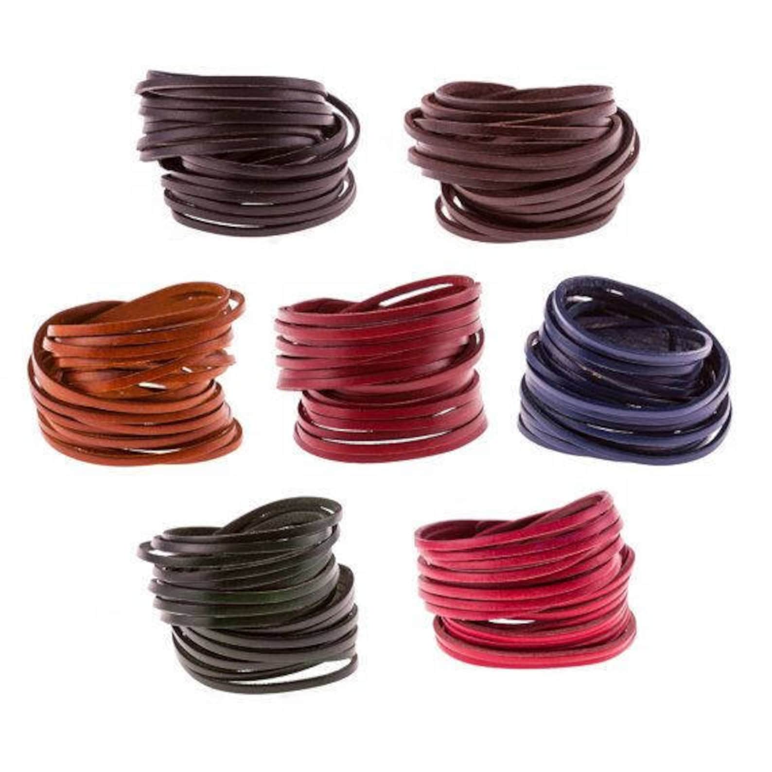 Genuine Leather Wrap Bracelet. Multistrand Real Leather Cuff. Etsy