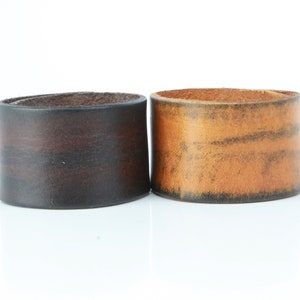 Leather Bracelet wide cuff, Plain distressed style 1.5 Wide, Snap Closure B050-PL image 1