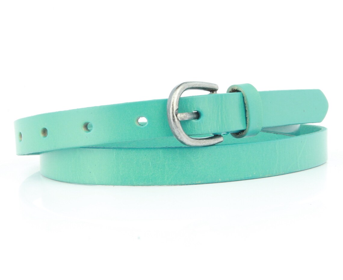 Genuine Leather Dress Belt Classic Brushed Round Buckle 2 CM Etsy