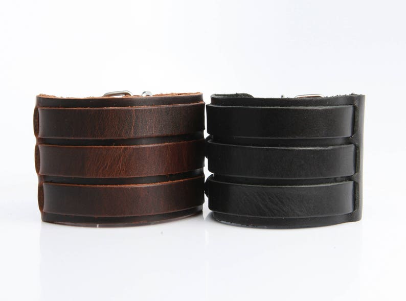 Johnny Depp Style Extra Wide Punk Leather Cuff With Triple - Mens Extra Wide Leather Belts Johnny Depp Style Extra Wide Punk Leather Cuff With Triple - Mens Extra Wide Leather Belts