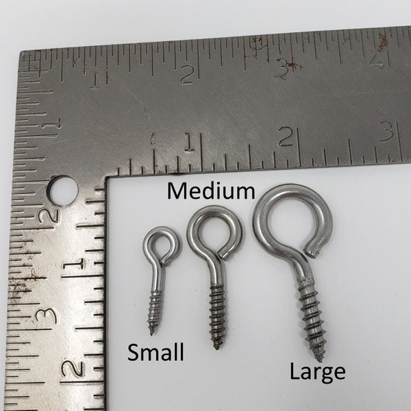 Stainless Steel Screw Eyes - 3 Sizes