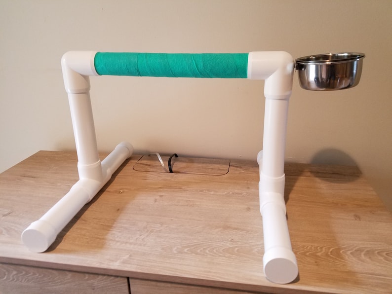 s THE XL MOVER: Portable Parrot Perch w Cup Cockatoos for Macaws Amazons and Large Birds