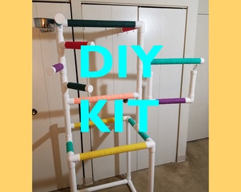 DIY KIT The Behemoth Indulger: Fun Play Gym and Play Stand for Macaws, Cockatoos Extra-Large Birds and Parrots