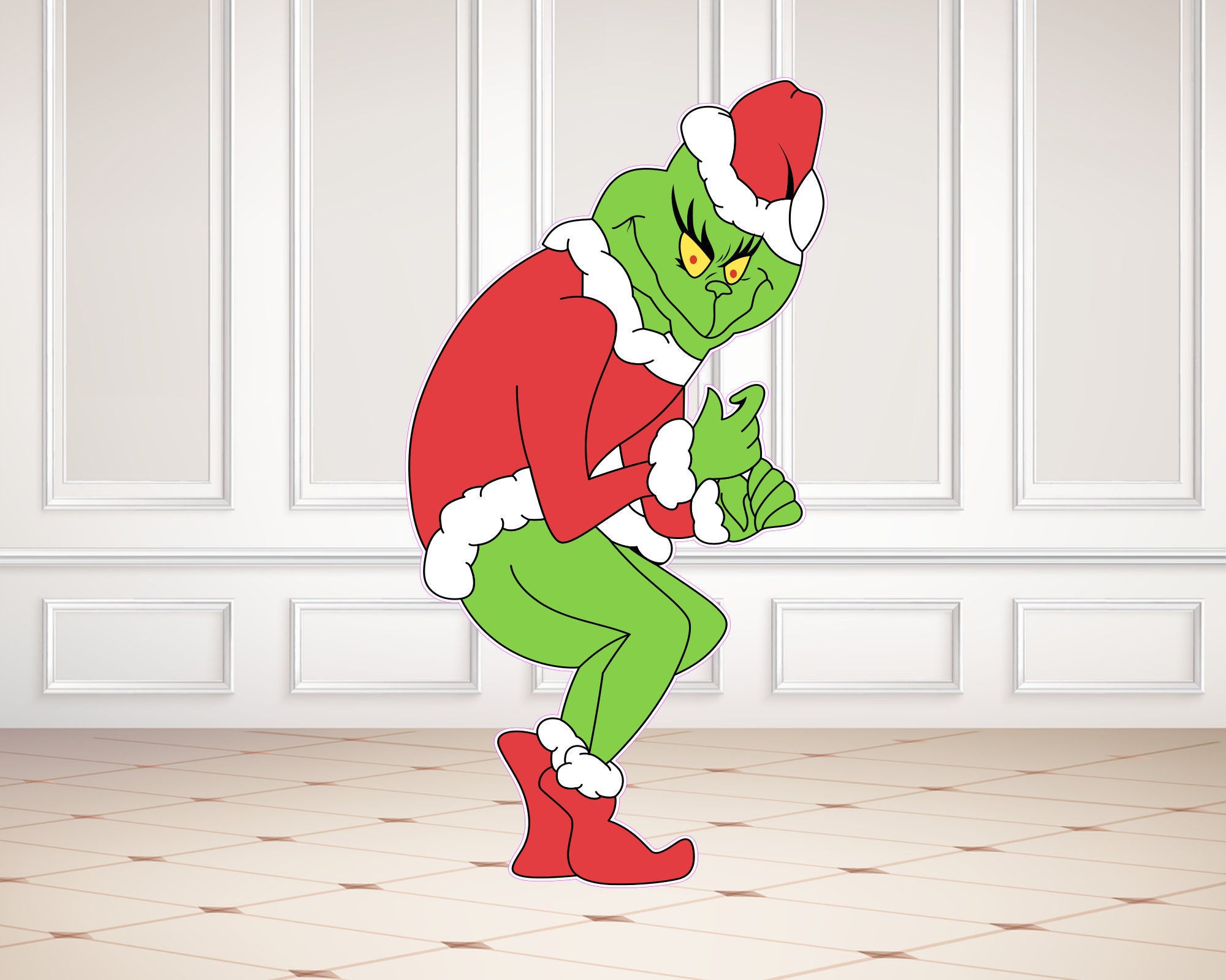 Grinch Stealing Christmas Lights Printable Template