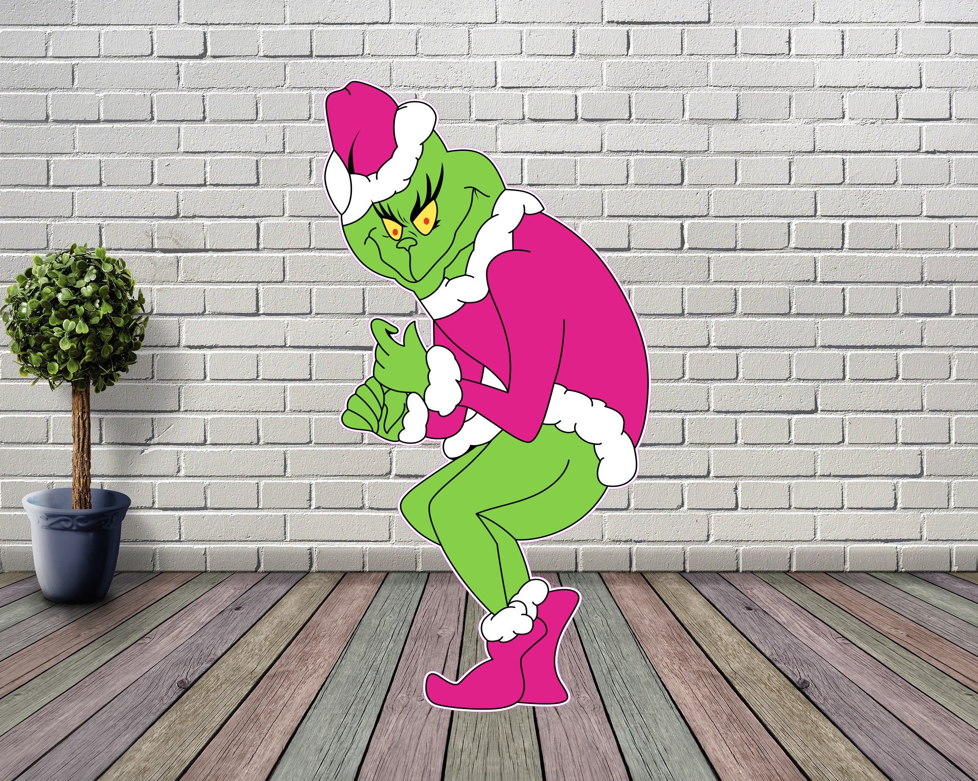 48 Inch PINK Grinch Stealing Christmas Lights PRINTABLE FILE Etsy