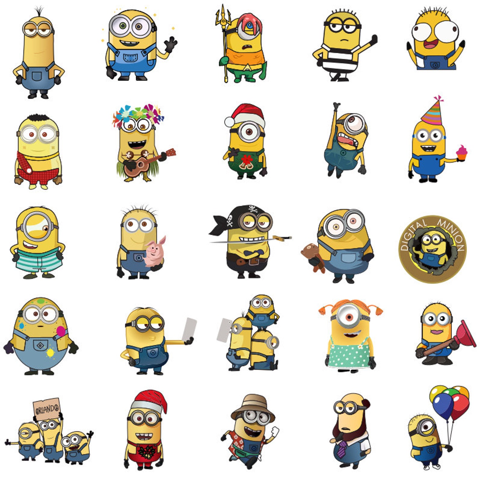 Sticker Sheets / Kids Crafts / Minions Vector Files / Etsy