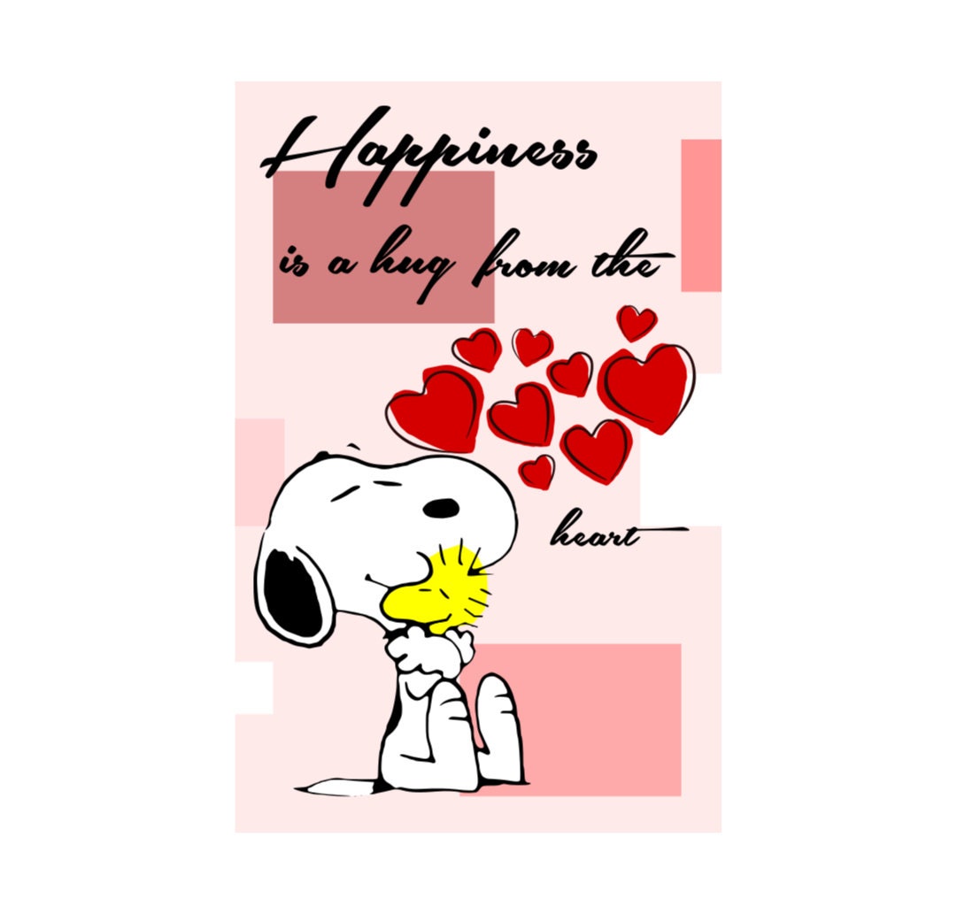 Snoopy Valentines Day Card / Charlie Brown Digital SVG File / | Etsy