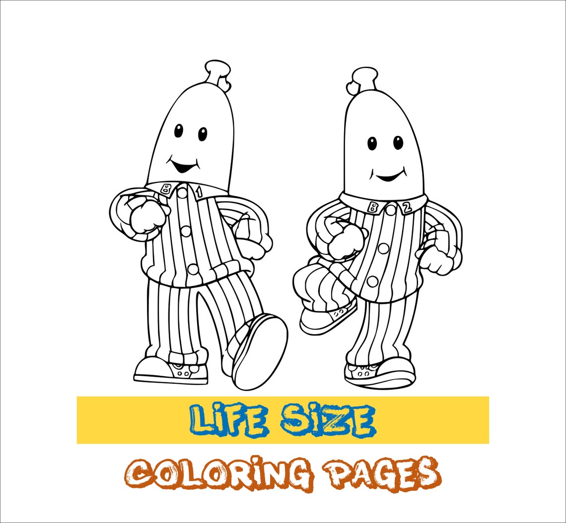 Coloring Page / Life Size Bananas in Pajamas / PRINTABLE FILE | Etsy