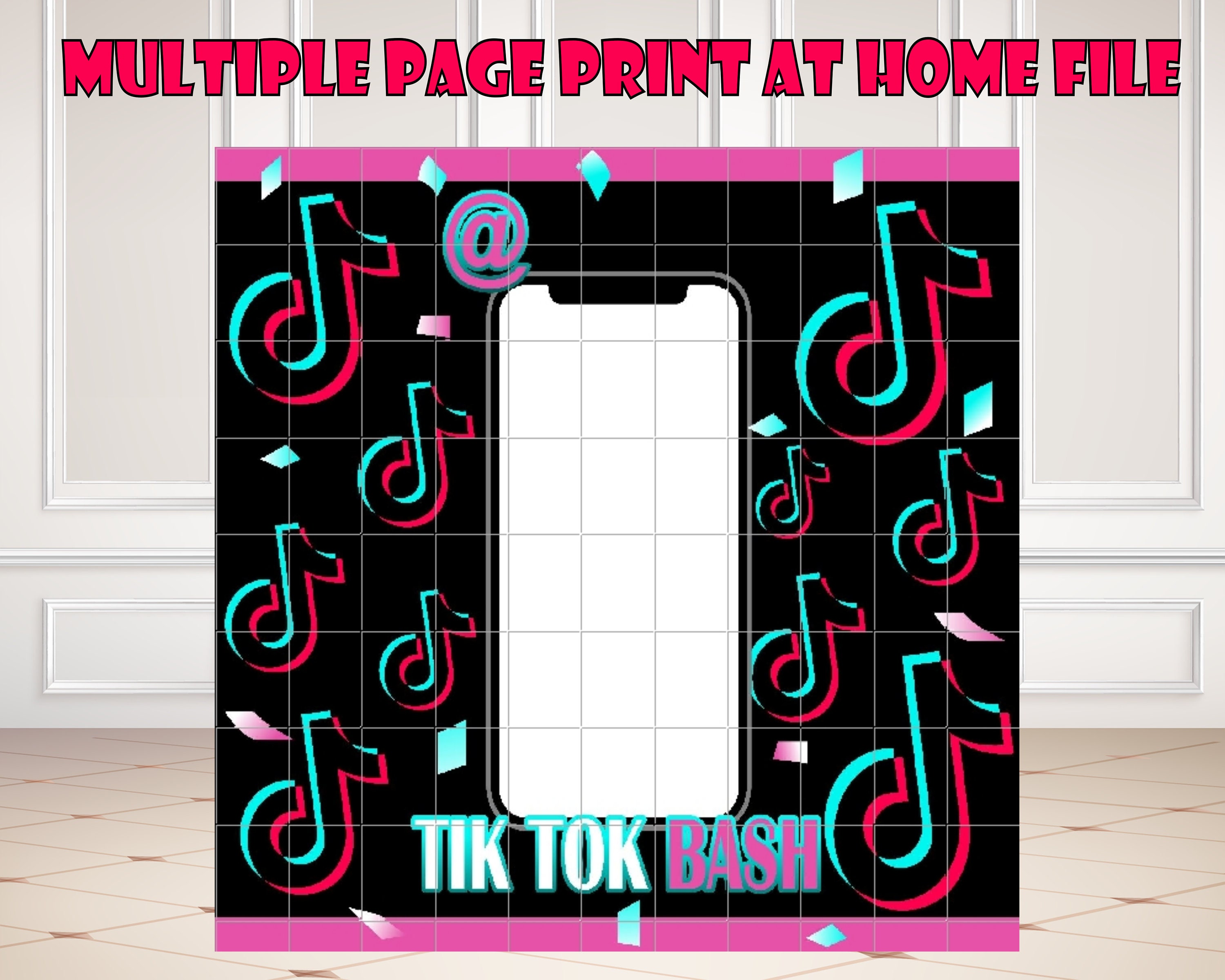 Tiktok Backdrop / Life Size Printable / Tiktok Template / Etsy België
