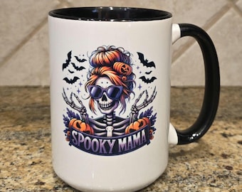 Spooky Mama Halloween Mug, Halloween Coffee Mug, Halloween Cup, Mama Coffee Mug, Spooky Season Mug, Halloween Decorations