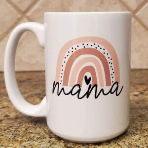 Mama Rainbow Coffee Mug, Rainbow Mug, Mama Mug, Coffee Mug For Mom, Mom Gift, Baby Shower Gift