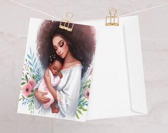 New Beginnings: Christian African American Baby Shower Greeting Card