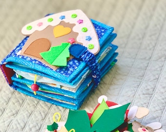 Christmas Fabric Quiet Book: Montessori Soft Book for Toddlers