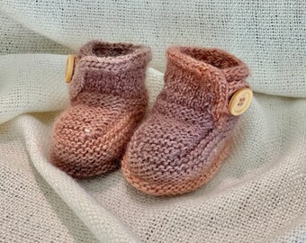 Baby Booties, Merino Wool, Newborn Gift (0-3 Months)