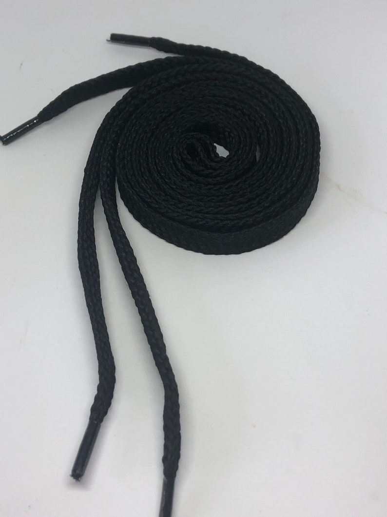 Black Flat Shoelaces - Etsy