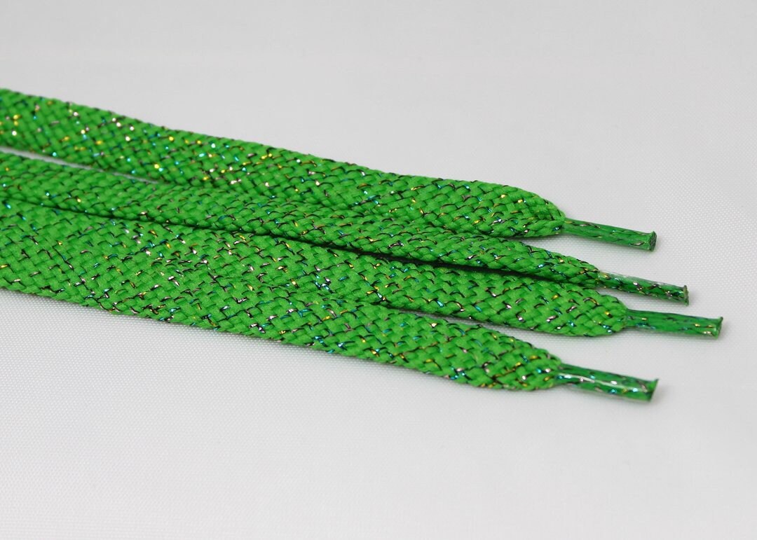 Flat Sparkle Shoelaces Lime Green Etsy