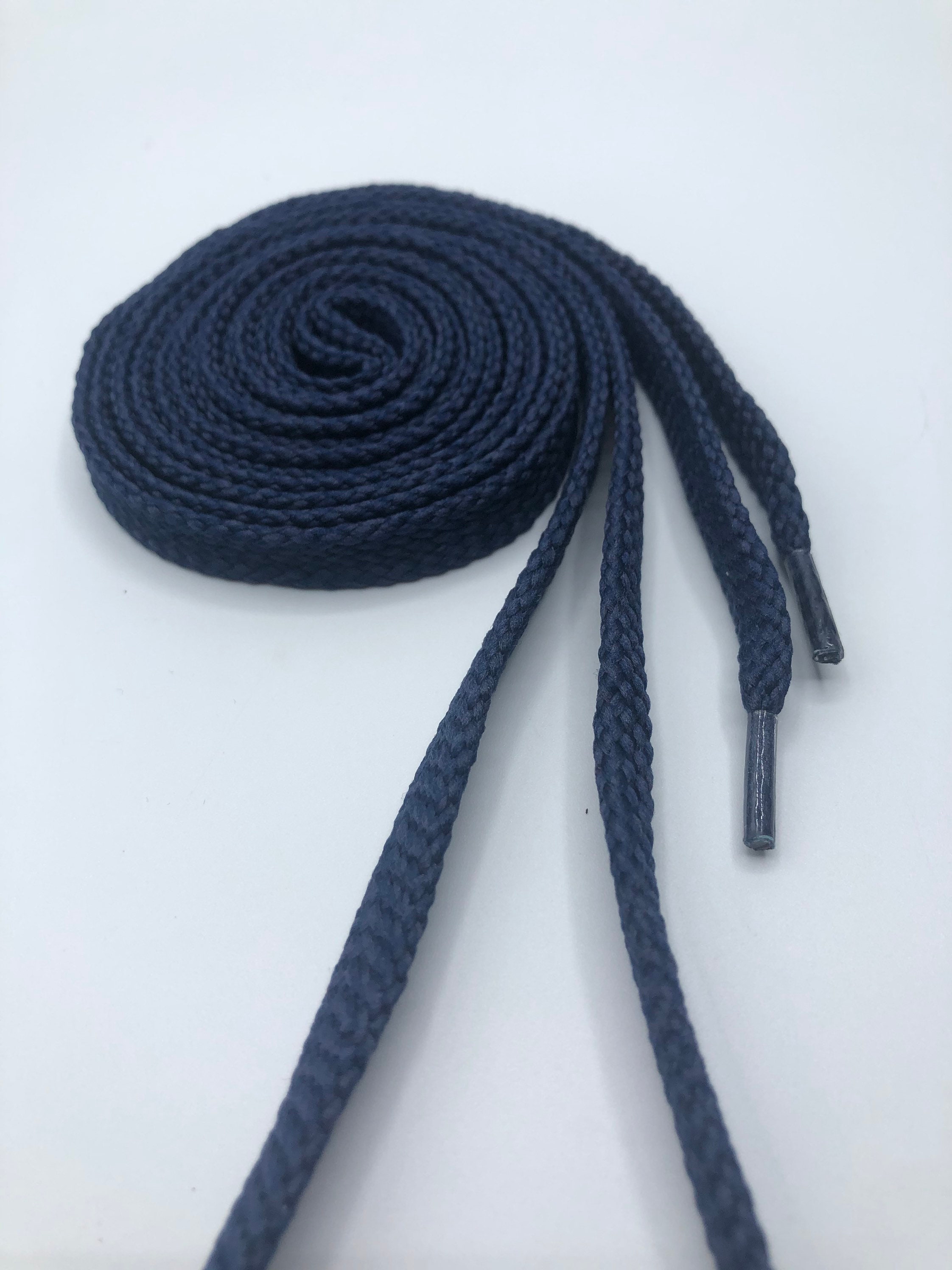 Flat Shoelaces Navy Etsy