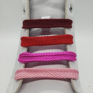 Flat Solid Red & Pink Shoelaces