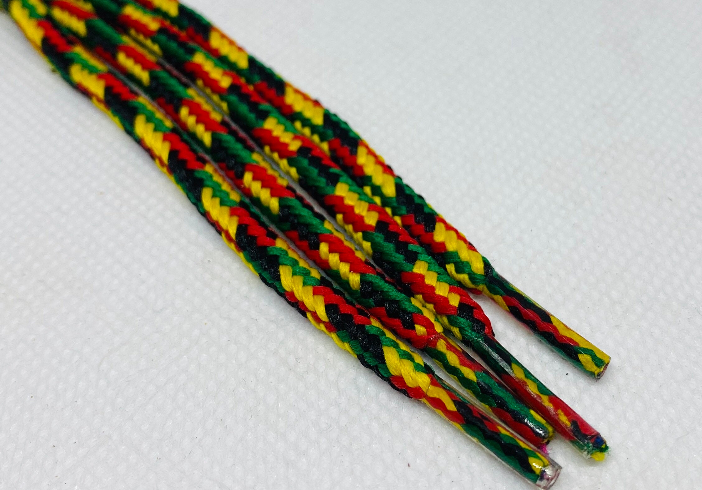 black and green shoelaces